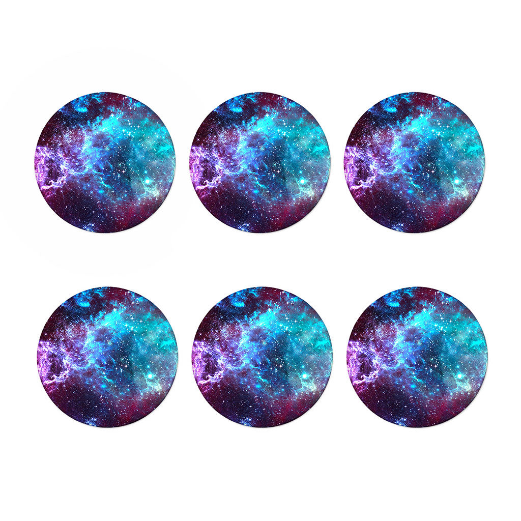 Starfield Nebula Galaxy Space Print Coaster Set