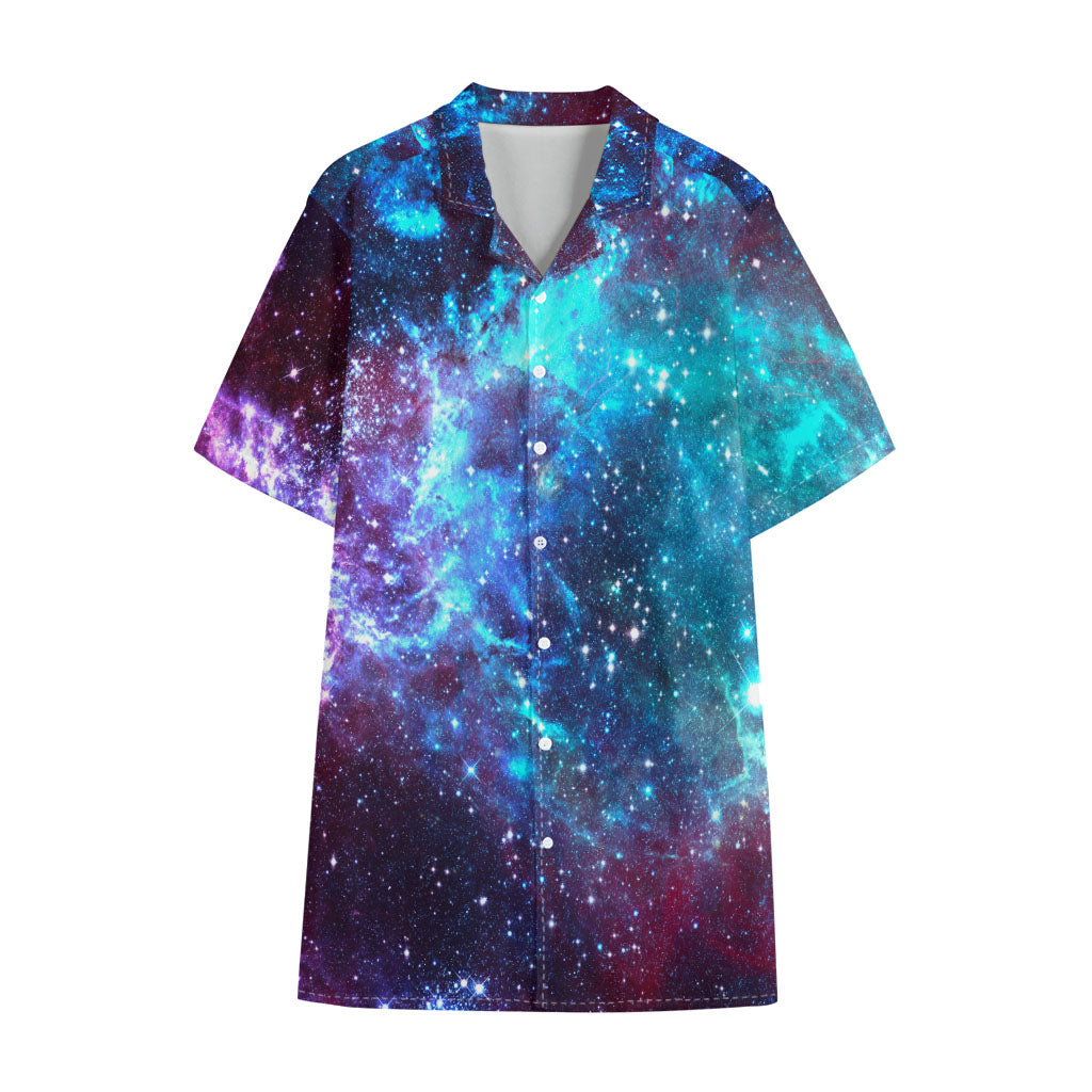 Starfield Nebula Galaxy Space Print Cotton Hawaiian Shirt