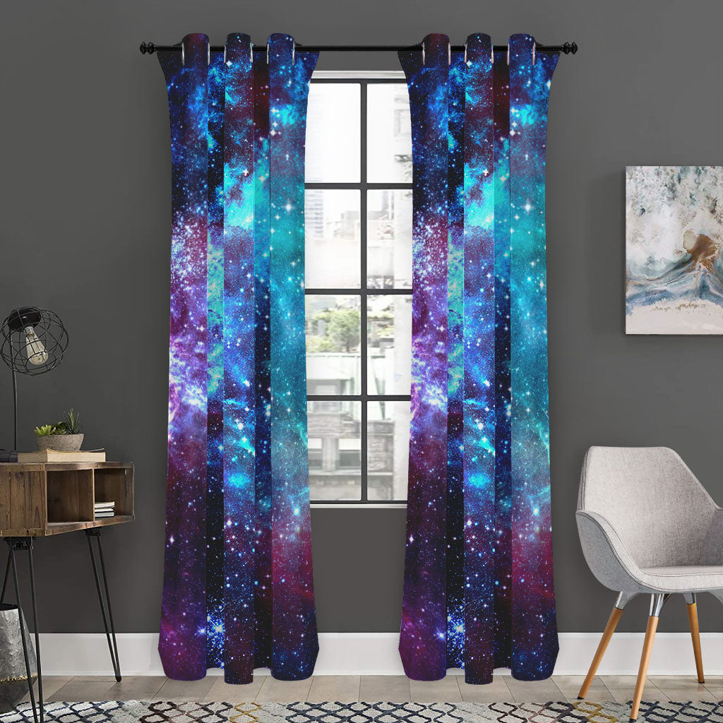 Starfield Nebula Galaxy Space Print Curtain