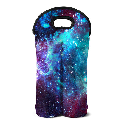 Starfield Nebula Galaxy Space Print Double Neoprene Wine Tote