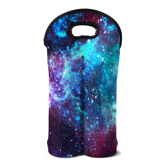 Starfield Nebula Galaxy Space Print Double Neoprene Wine Tote