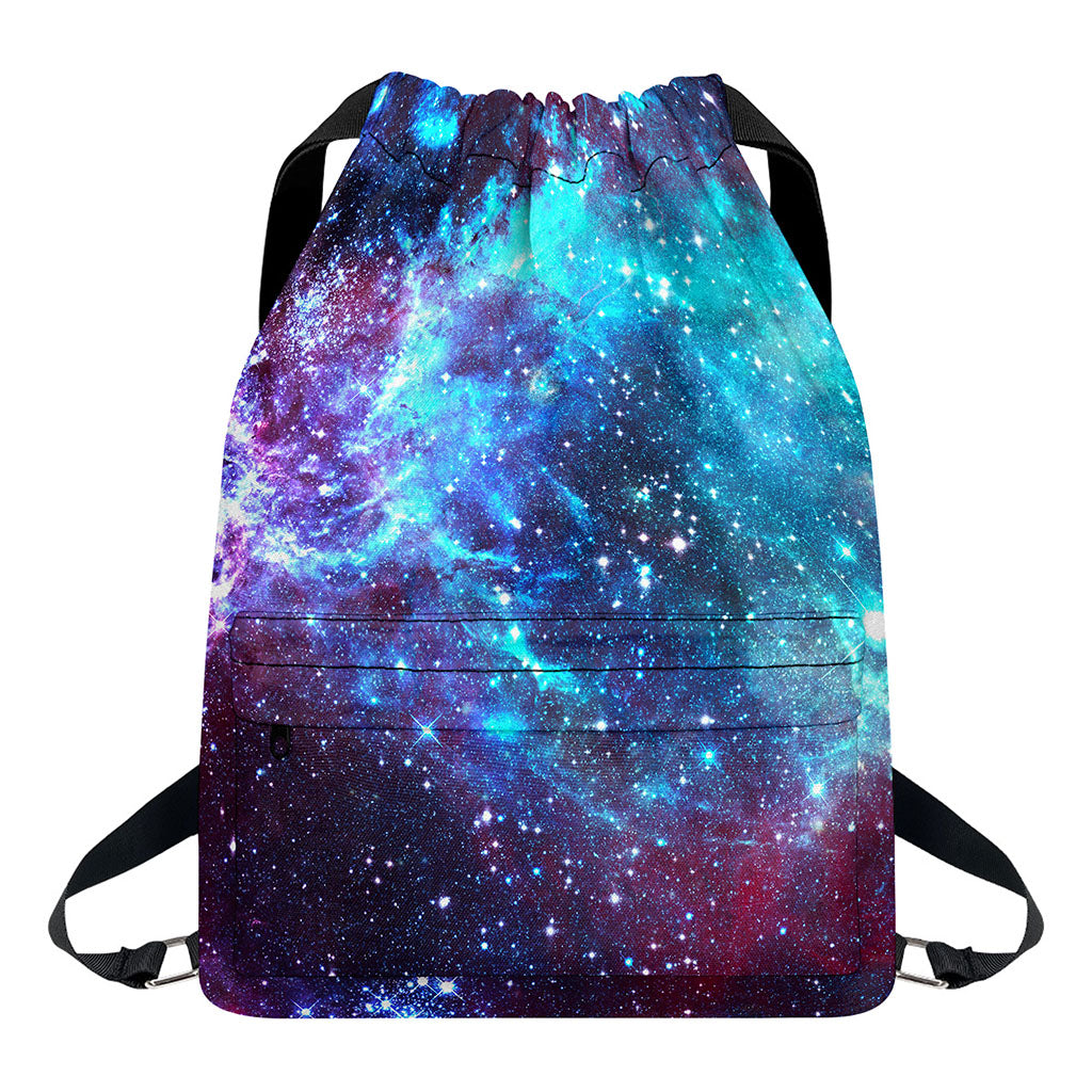 Starfield Nebula Galaxy Space Print Drawstring Backpack