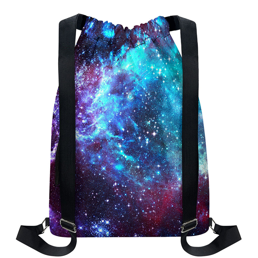 Starfield Nebula Galaxy Space Print Drawstring Backpack