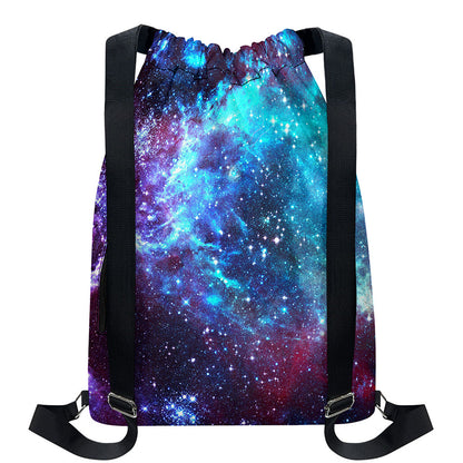 Starfield Nebula Galaxy Space Print Drawstring Backpack