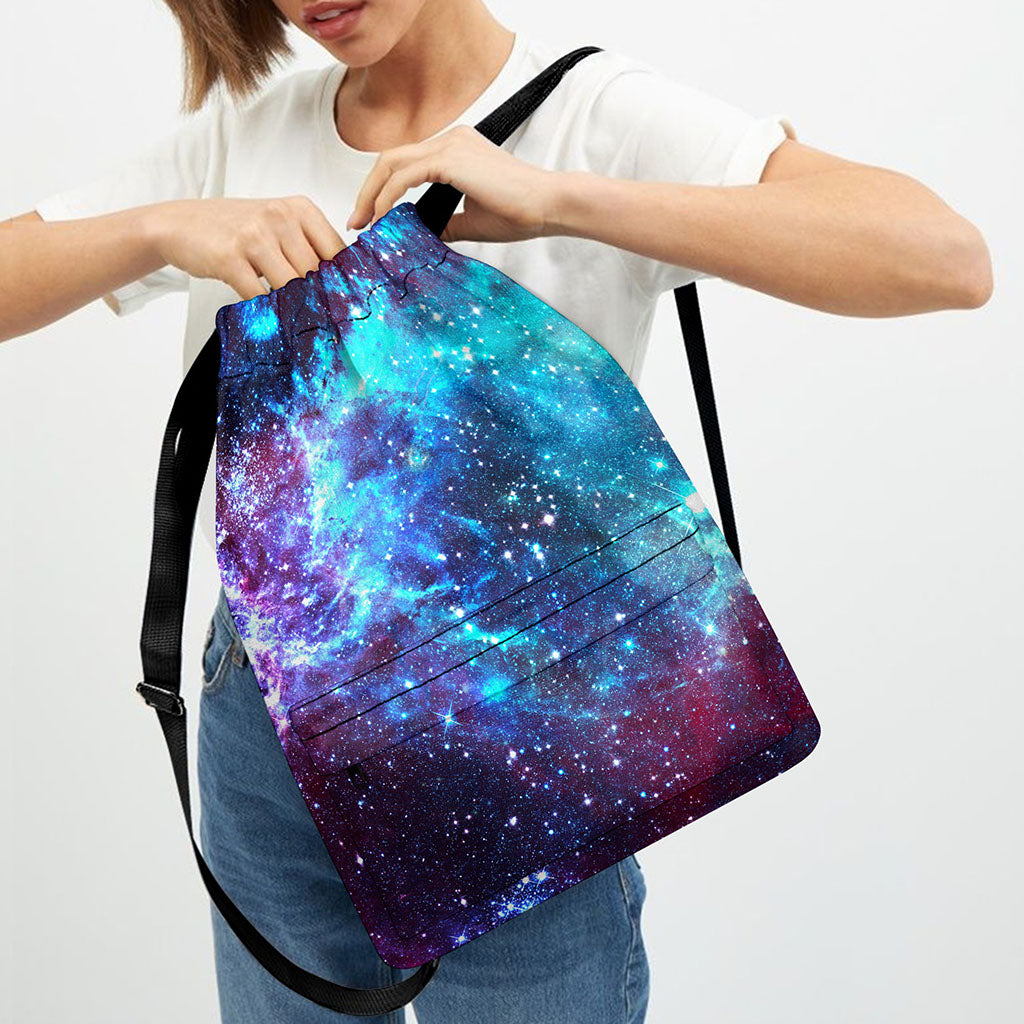 Starfield Nebula Galaxy Space Print Drawstring Backpack