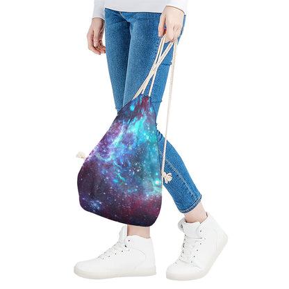 Starfield Nebula Galaxy Space Print Drawstring Bag