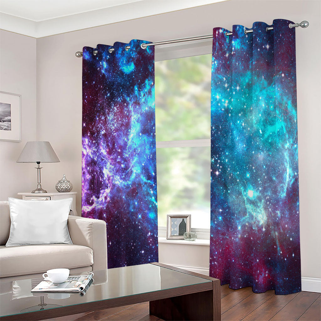 Starfield Nebula Galaxy Space Print Extra Wide Grommet Curtains