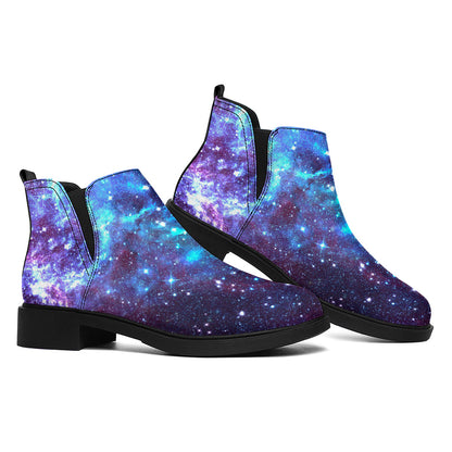 Starfield Nebula Galaxy Space Print Flat Ankle Boots