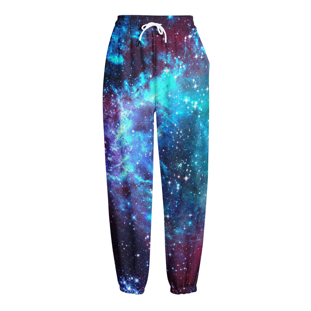 Starfield Nebula Galaxy Space Print Fleece Lined Knit Pants