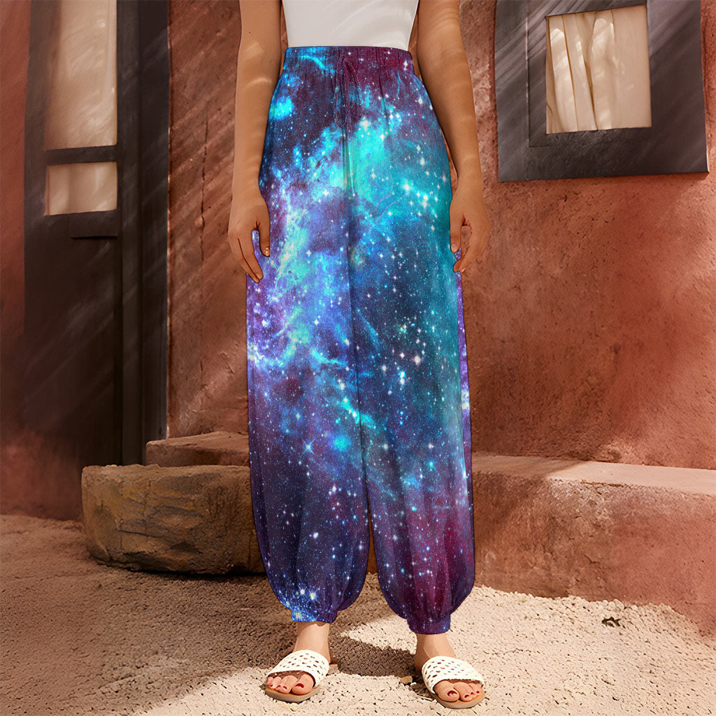 Starfield Nebula Galaxy Space Print Harem Pants