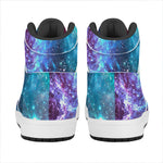 Starfield Nebula Galaxy Space Print High Top Leather Sneakers