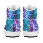 Starfield Nebula Galaxy Space Print High Top Leather Sneakers