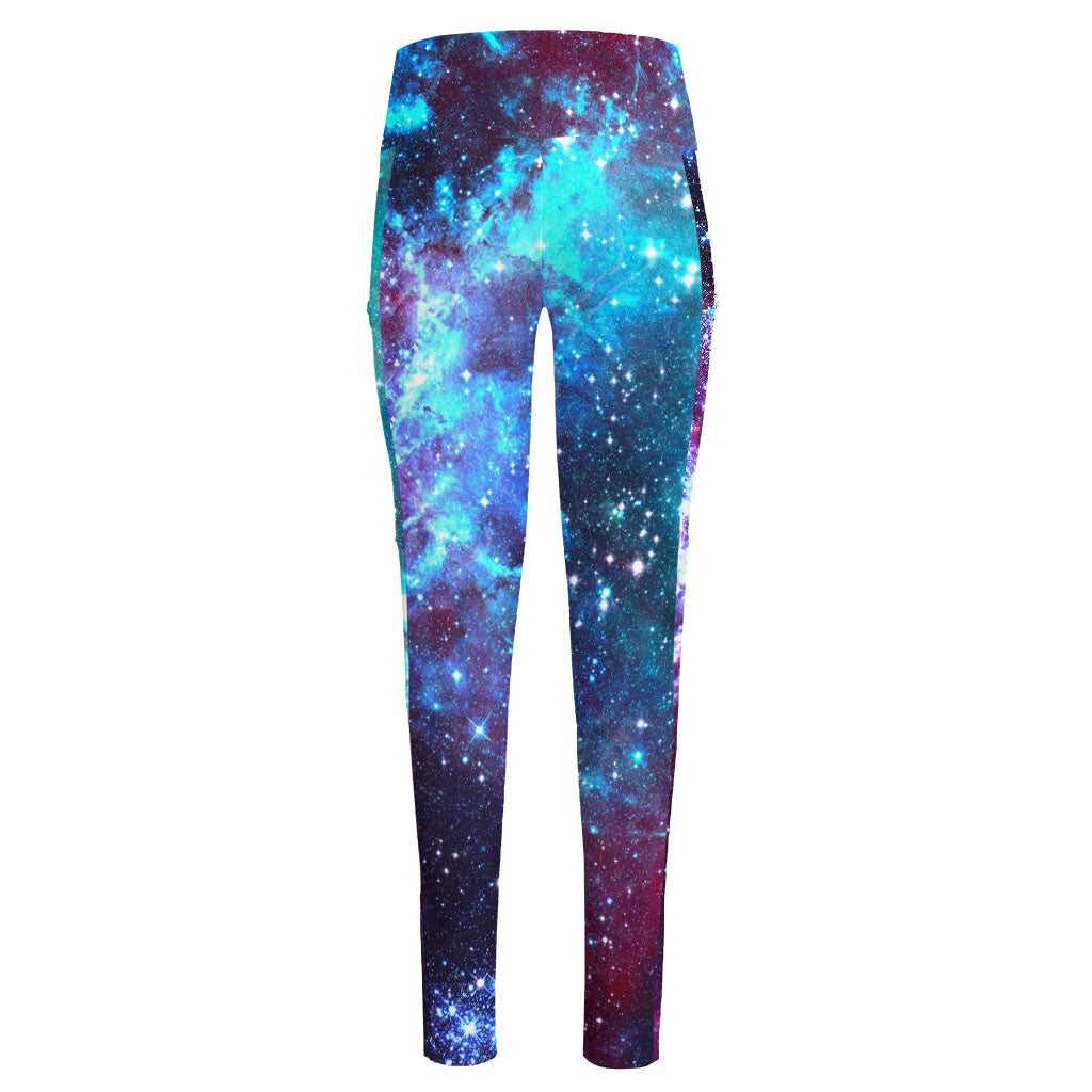 Starfield Nebula Galaxy Space Print High-Waisted Pocket Leggings
