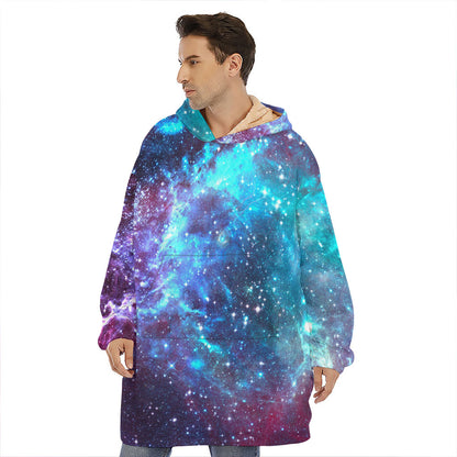 Starfield Nebula Galaxy Space Print Hoodie Blanket