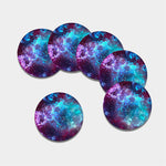 Starfield Nebula Galaxy Space Print Leather Coaster Set