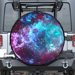 Starfield Nebula Galaxy Space Print Leather Spare Tire Cover