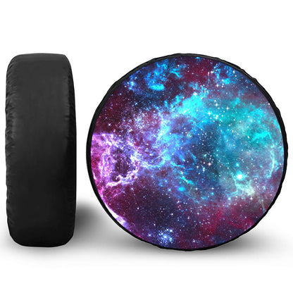 Starfield Nebula Galaxy Space Print Leather Spare Tire Cover