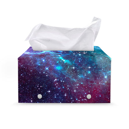 Starfield Nebula Galaxy Space Print Leather Tissue Box Cover