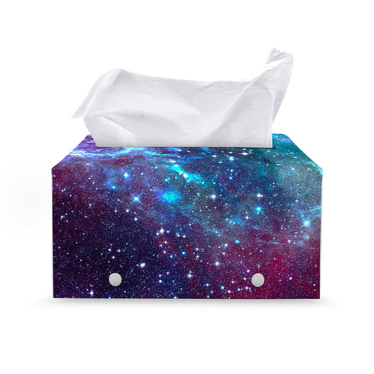 Starfield Nebula Galaxy Space Print Leather Tissue Box Cover