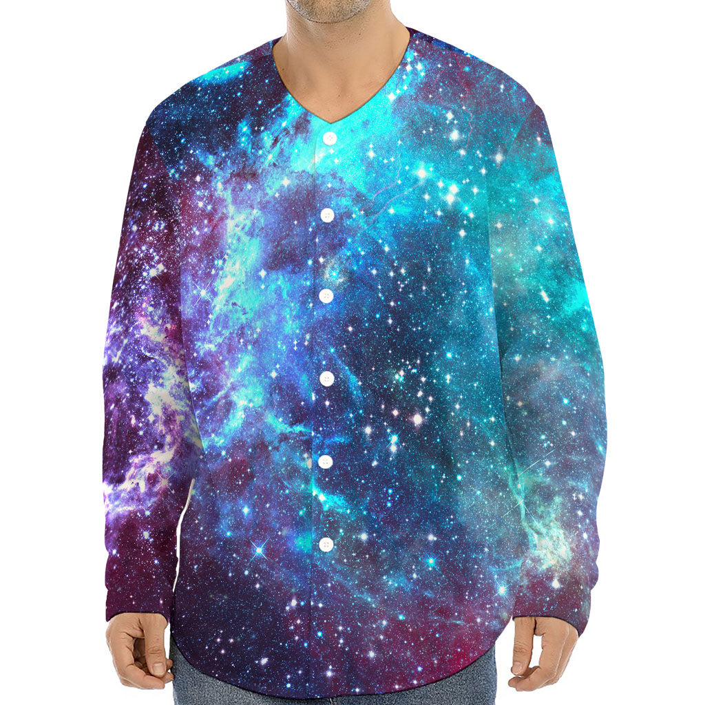 Starfield Nebula Galaxy Space Print Long Sleeve Baseball Jersey