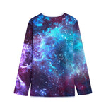 Starfield Nebula Galaxy Space Print Long Sleeve Short Coat