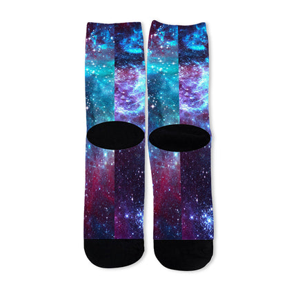 Starfield Nebula Galaxy Space Print Long Socks