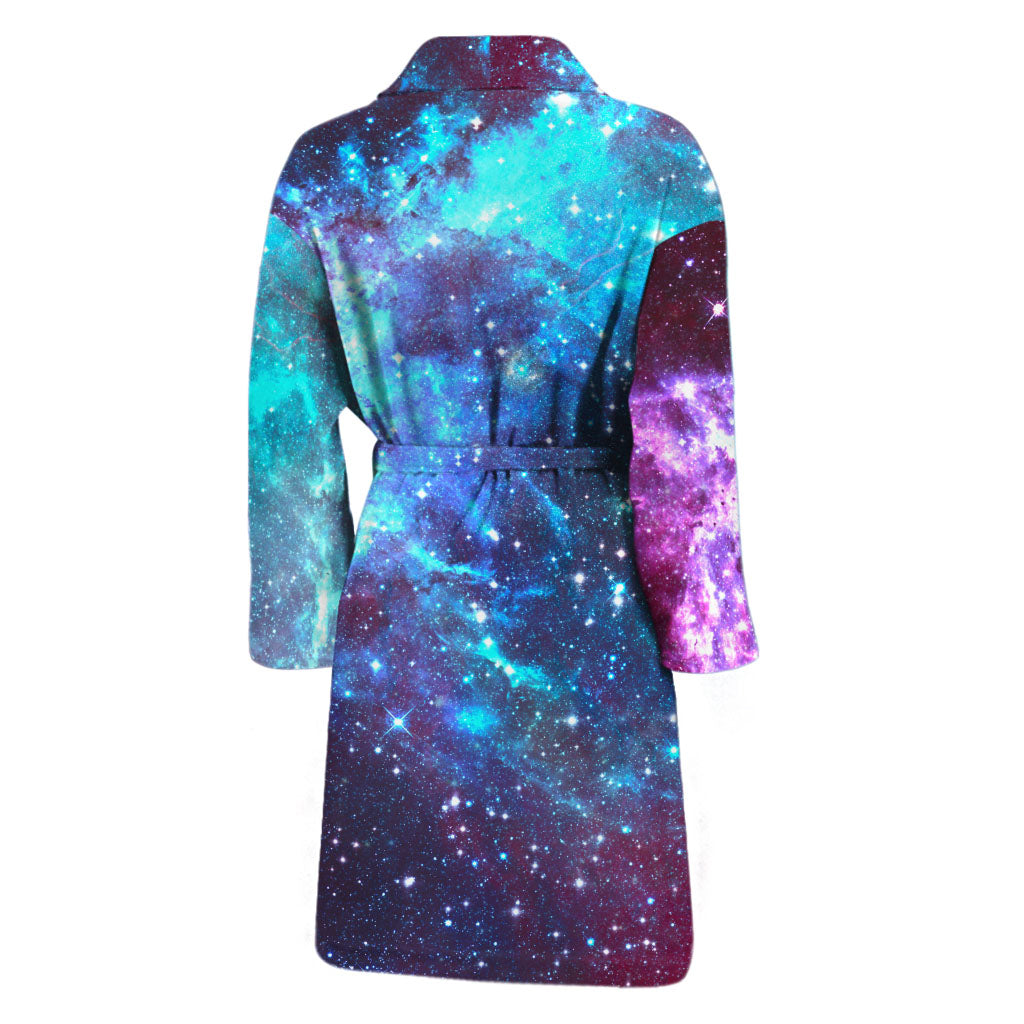 Starfield Nebula Galaxy Space Print Men's Bathrobe