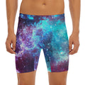 Starfield Nebula Galaxy Space Print Men's Long Boxer Briefs