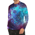 Starfield Nebula Galaxy Space Print Men's Long Sleeve Rash Guard