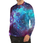 Starfield Nebula Galaxy Space Print Men's Long Sleeve Rash Guard
