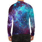 Starfield Nebula Galaxy Space Print Men's Long Sleeve Rash Guard