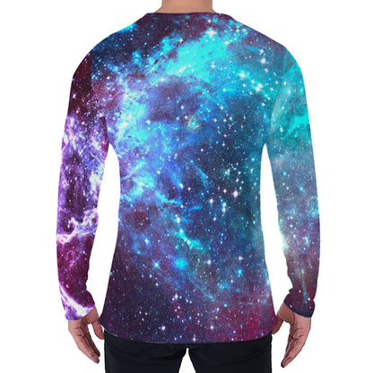 Starfield Nebula Galaxy Space Print Men's Long Sleeve T-Shirt