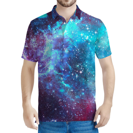 Starfield Nebula Galaxy Space Print Men's Polo Shirt