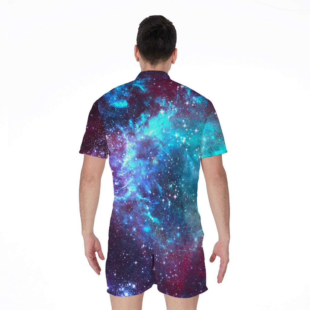 Starfield Nebula Galaxy Space Print Men's Rompers