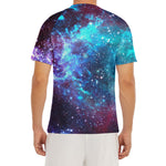 Starfield Nebula Galaxy Space Print Men's Short Sleeve Rash Guard