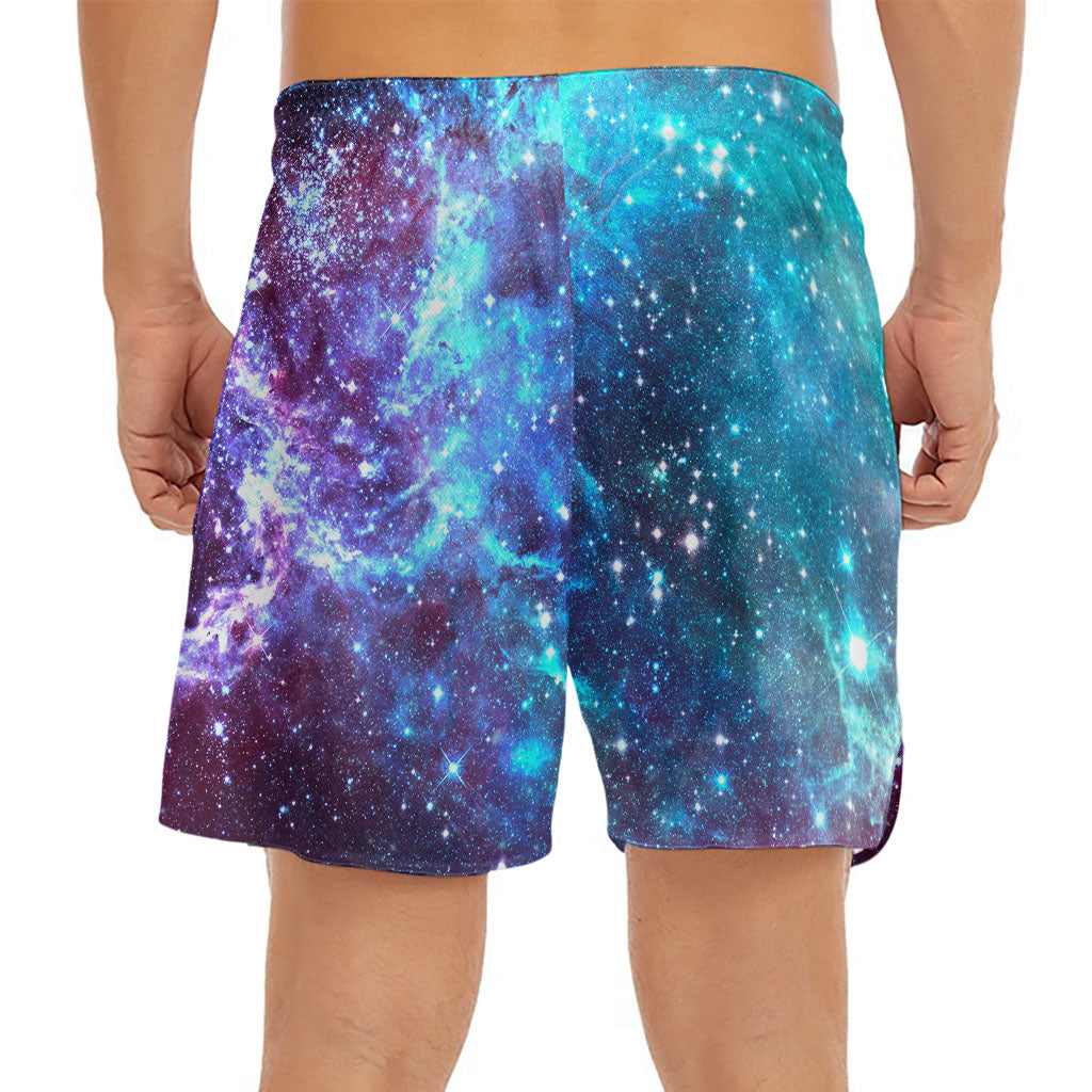 Starfield Nebula Galaxy Space Print Men's Split Running Shorts