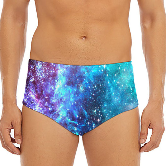 Starfield Nebula Galaxy Space Print Men's Triangle Swim Briefs