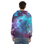 Starfield Nebula Galaxy Space Print Men's Velvet Pullover Hoodie