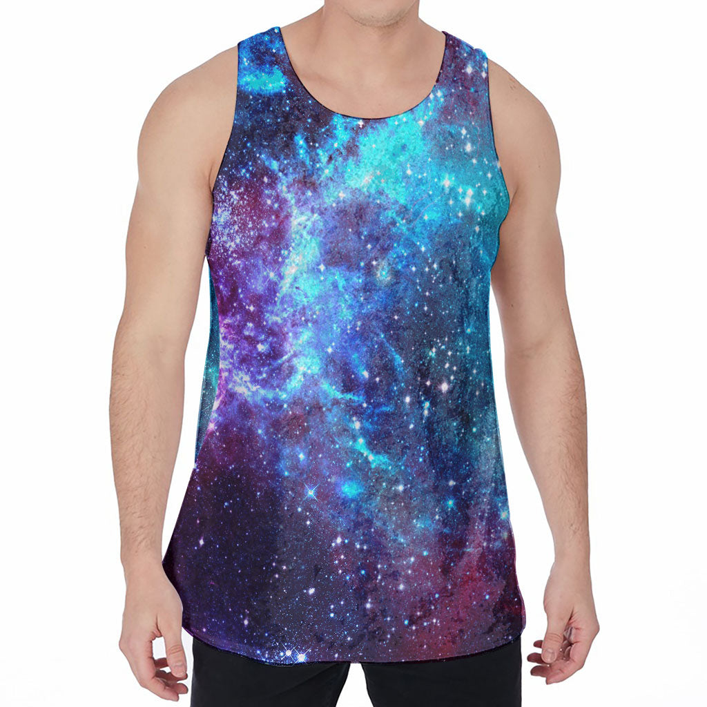Starfield Nebula Galaxy Space Print Men's Velvet Tank Top