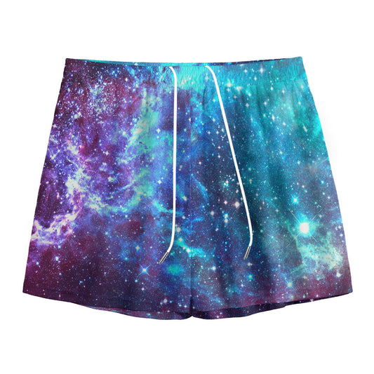 Starfield Nebula Galaxy Space Print Mesh Shorts