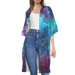 Starfield Nebula Galaxy Space Print Open Front Beach Cover Up