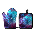 Starfield Nebula Galaxy Space Print Oven Mitt And Pot Holder Set