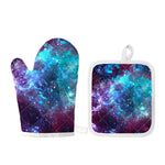 Starfield Nebula Galaxy Space Print Oven Mitt And Pot Holder Set