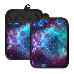 Starfield Nebula Galaxy Space Print Pot Holders With Pocket