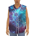 Starfield Nebula Galaxy Space Print Sleeveless Baseball Jersey