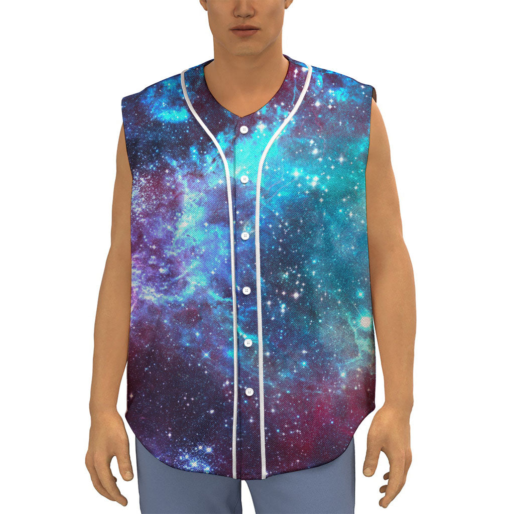 Starfield Nebula Galaxy Space Print Sleeveless Baseball Jersey