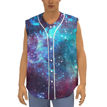 Starfield Nebula Galaxy Space Print Sleeveless Baseball Jersey