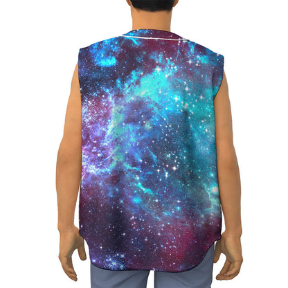 Starfield Nebula Galaxy Space Print Sleeveless Baseball Jersey