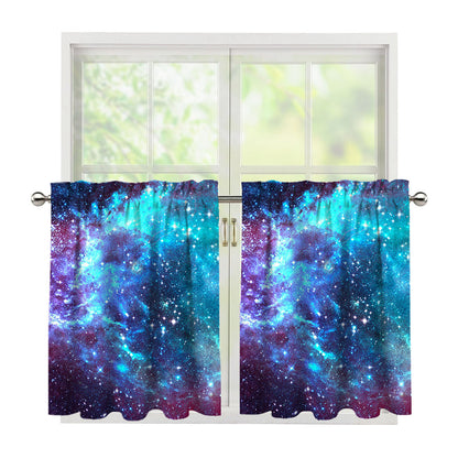 Starfield Nebula Galaxy Space Print Tier Curtains
