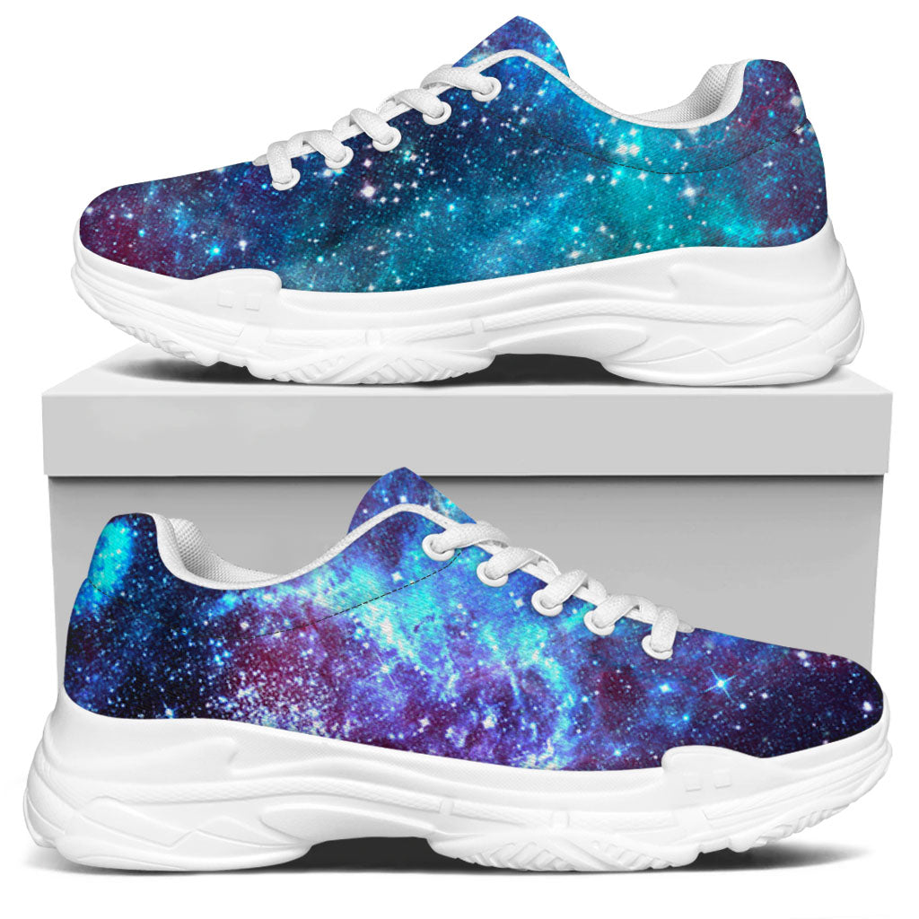 Starfield Nebula Galaxy Space Print White Chunky Shoes